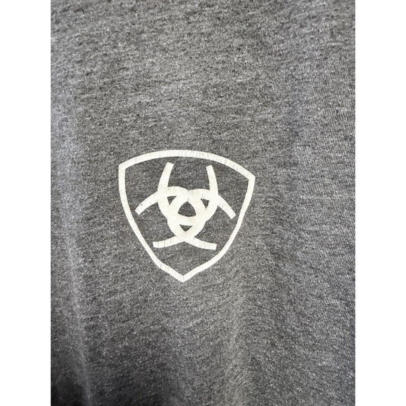 Ariat T Shirt Mens Large Gray Red White Blue USA Graphic Short Sleeve Country - Picture 2 of 9